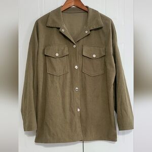 Olive Green Button-Up Shirt